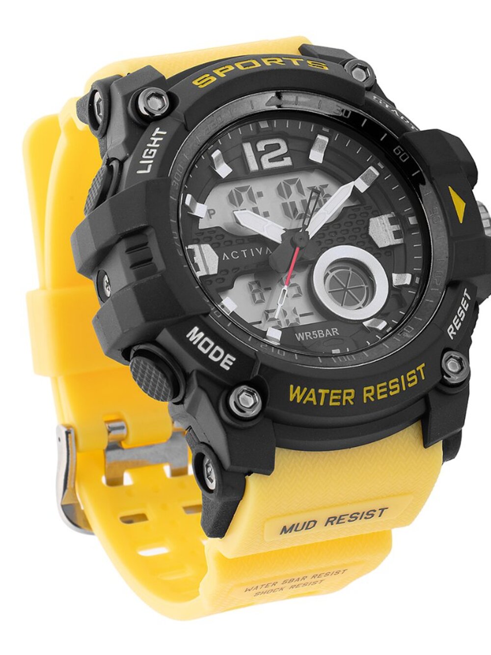 $99 Activa Circuit X Invicta Mens Black & Yellow Digital 54mm Watch NIB